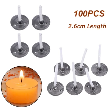 100Pcs Свещи Мухъл Wick Tabs Candle Sustainer Осъществяване на чист памук Бездимни фитили Аксесоари за свещи - Изображение 2  