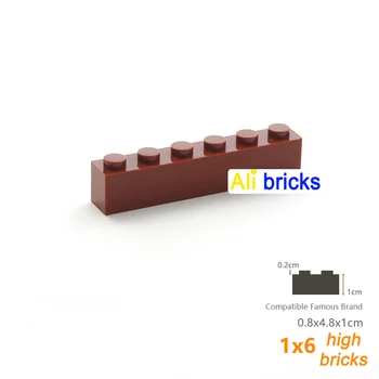  12pcs / lot DIY блокове строителни тухли дебели 1X6 образователни монтажни строителни играчки за деца размер съвместим с 3009 - Изображение 2  