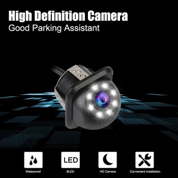 12V камера за задно виждане на автомобила PDC помощ при паркиране Резервно инфрачервено нощно виждане 8 LED 170 ° широкоъгълен мониторинг Авто аксесоари - Изображение 2  