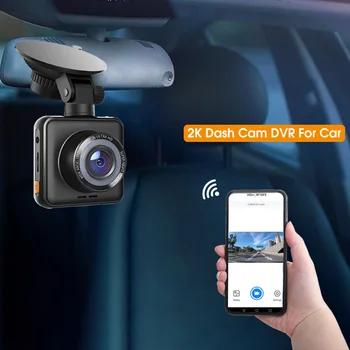 2 инчов автомобил тире камера DVR 2K видео рекордер Dashcam за кола WiFi 24h паркинг мониторинг GPS цикъл запис 3D G сензор време печат - Изображение 1  