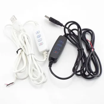 3 пинов DC 5V LED димер удължителен кабел USB порт захранваща линия Затъмняващ проводник Цветен контролен превключвател адаптер за LED крушка - Изображение 1  