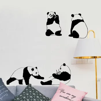 3D Прекрасен животински гигантски панда стена стикери за деца бебешки стаи тапети Начало декор спалня изкуство стенопис деца подаръци стена ваденки - Изображение 1  