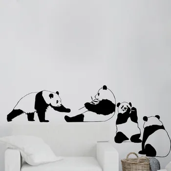 3D Прекрасен животински гигантски панда стена стикери за деца бебешки стаи тапети Начало декор спалня изкуство стенопис деца подаръци стена ваденки - Изображение 2  