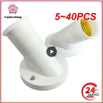  5 ~ 40PCS бял E27 Led осветление винт лампа притежателя E26 таван крушка гнездо конвертор LED спестяване светлина халогенна лампа бази 3A 220V - Изображение 1  