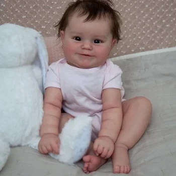 50CM Преродени кукли Мади усмивка момиче новородено бебе реалистична 3D кожа, боядисана с ръчно вкоренена коса Популярна колекция Арт кукла - Изображение 2  