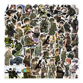 50pcs аниме армия женски войник стикери за преносими компютри стена лаптоп канцеларски материали водоустойчив специални сили стикер - Изображение 2  
