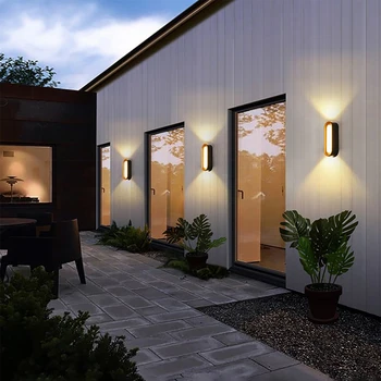 7W LED лампа за стена на закрито и открито IP65 водоустойчива модерна минималистична стил лампи алуминиева веранда градина открит Sconce AC85-265V - Изображение 2  