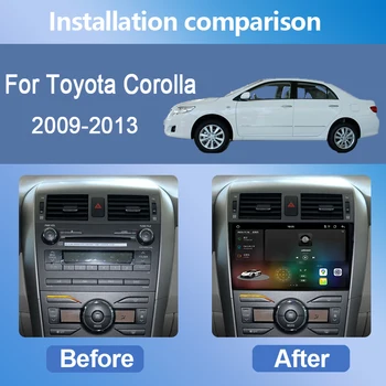 Android 12 12+256GB Автомобилно радио за Toyota Corolla 2009-2013 Carplay Android Auto 4G Автомобилен мултимедиен плейър GPS QLED - Изображение 2  