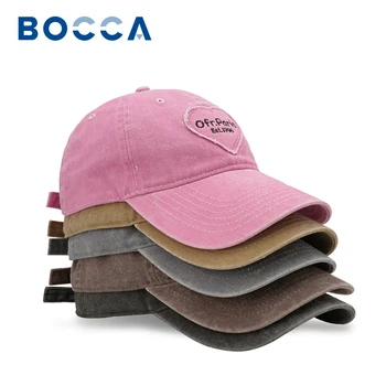 Bocca Y2K бейзболна шапка Мъже Жените обичат сърцето бродерия ретро измити реколта Girly розова дупка мек връх камион открит спортни шапки - Изображение 1  