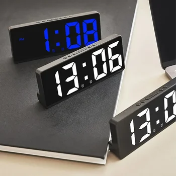 Desktop LED Snooze Control Mode Аларма Маса за наблюдение Teperature Anti-disturb Voice Digital Clock Clocks Funtion Night - Изображение 2  