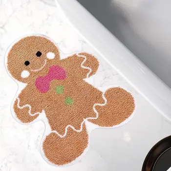 Gingerbread Man Килим Килим Етаж Мат с Gingerbread Man Постелки за баня Килими за баня Неплъзгащи се изтриващи се изтрива за входна врата - Изображение 2  