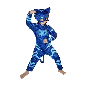 Hot Blue пижама момчета момичета котка куче момче аниме герой костюм с маска косплей обличане костюм дете Хелоуин рожден ден детски подарък - Изображение 2  