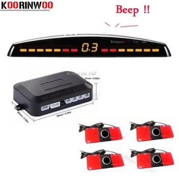 Koorinwoo Автомобилен LED дисплей Сензор за паркиране на автомобили Многоцветен комплект 4 системни сензора Радар за заден ход на автомобила Парктроник сензори слепи за кола - Изображение 1  