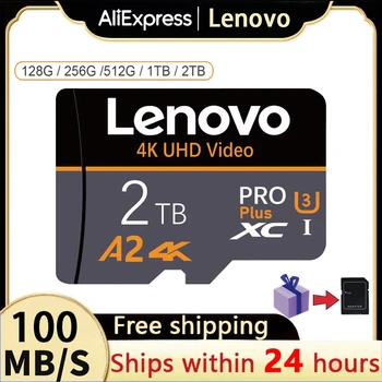 Lenovo 2TB Micro TF SD карта A2 U3 1TB 512GB 256GB Flash SD карта с памет 128GB Водоустойчива Cartao De Memoria За превключвател Nintendo - Изображение 1  