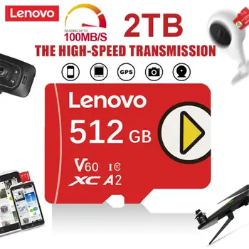 Lenovo Class10 2TB Micro TF SD карта 512GB 256GB V30 SD карта памет 128GB TF SD Flash Memary карта Mini Sd за Nintendo Switch - Изображение 1  