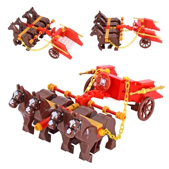 MOC Средновековна Римска колесница Центурион Фигури на замъка Римски войници Военни строителни блокове Тухли Играчки за деца XMAS подаръци - Изображение 1  