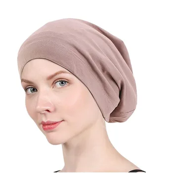 New Women Сатенена подплата Chemo Cap Ластична лента Нощна шапка за сън Рак Химиотерапия Chemo Beanies Cap Шапки Аксесоари за коса - Изображение 1  