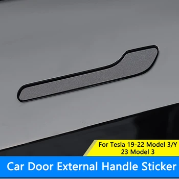 QHCP Стикер за дръжка на вратата на автомобила PVC защитна облицовка против надраскване 4Pcs за Tesla Модел 3 Y 2019-2022 Модел 3 2023 Екстериорен аксесоар - Изображение 1  