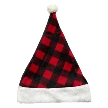 Santa Hat Navidad Props Нова година Дебела коледна шапка Възрастни Деца Коледа Биволско каре за дома Коледа Дядо Коледа - Изображение 1  