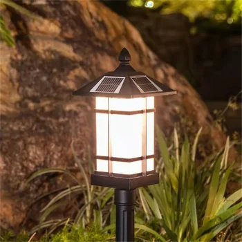 SOFITY Класическа външна лампа за косене на трева черна светлина LED водоустойчив слънчев дом за декорация на градината на вилата - Изображение 2  