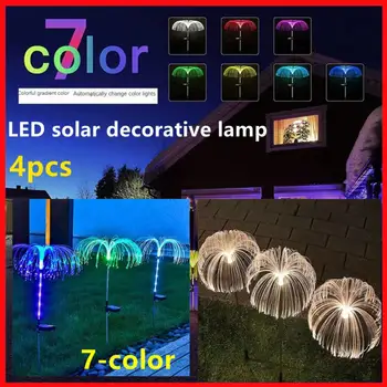 Solar Fiber Optic Jellyfish светлини Открит водоустойчив 7 цвята промяна слънчева фея низ светлини слънчева градина декорация лампа - Изображение 1  