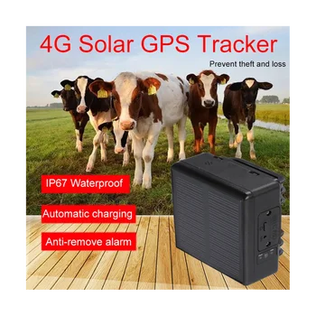 Solar GPS Tracker 4G GPS Tracker Водоустойчив IP66 4000MAh WIFI Говеда Крава Овце Кон Устройство за проследяване на камили Домашни любимци Лице - Изображение 2  