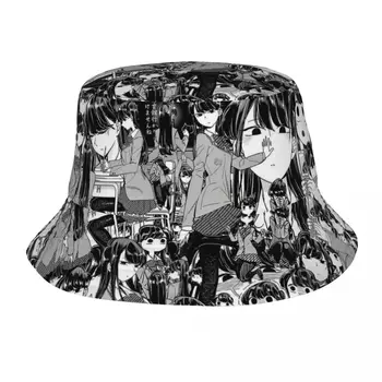 Summer Travel Шапки Komi San Stuff Bucket Hats Street Unisex Sun Hat Cute Kawaii Manga Anime Bob Fishing Hat Hiking - Изображение 1  