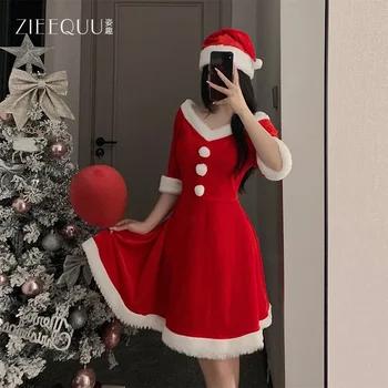 Ziqu марка Коледа облекло сладък плюшен секси чисто желание жартиера секси бельо тънък женски униформа костюм 6220 - Изображение 1  