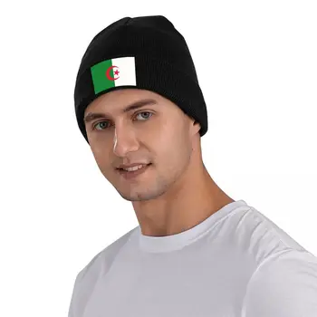 Алжир Флаг Skullies Beanies Caps Streetwear Зимни топли жени Мъже плетат шапка Унисекс шапки за възрастни - Изображение 2  