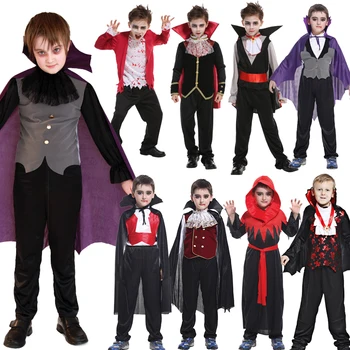 Аниме деца вампир костюм косплей момчета вампири за момичета Пурим карнавал парти фантазия обличане - Изображение 2  