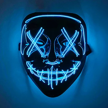 Безжична новогодишна ужас LED светлина маска за лице Светеща маска за прочистване Рейв подпори Lumionus Консумативи за неонови маски - Изображение 2  