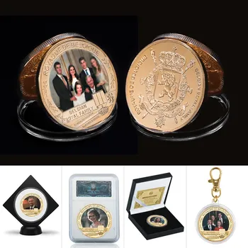 Белгия Белгийско кралско семейство позлатено възпоменателно предизвикателство монета Сувенир Бизнес подарък за колекция 