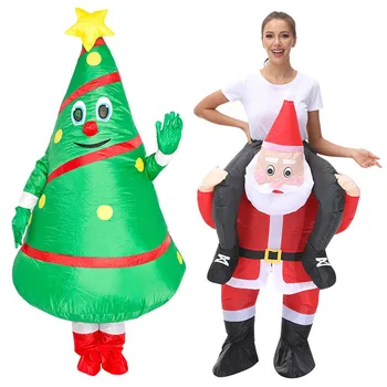 Възрастен Хелоуин надуваем талисман костюм Дядо Коледа снежен човек лосове за Коледа карнавал парти - Изображение 1  