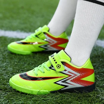 гореща продажба трева футболни обувки деца момчета футболни обувки за деца футзал обувки мода зелено момче спортни обувки тенис безплатна доставка - Изображение 2  