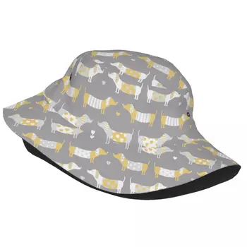 Горещи летни шапки дакел куче сив неща кофа шапка улица унисекс слънце шапка Боб лека риболовна шапка къмпинг - Изображение 2  