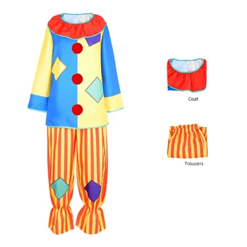 Делукс костюм клоун филм костюми за възрастни зловещ клоун мъжки Хелоуин костюм фестивал плат парти аксесоари - Изображение 2  