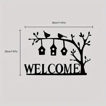  Добре дошли Metal Welcome Sign, Welcome House Decor, Metal House Sign, Metal Outdoor Sign, Mother's Day Gift - Изображение 2  