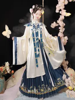Есен Нова изящна бродерия Ming династия момиче фея ханфу традиционна китайска рокля източна фотография косплей дрехи - Изображение 1  