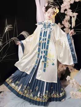 Есен Нова изящна бродерия Ming династия момиче фея ханфу традиционна китайска рокля източна фотография косплей дрехи - Изображение 2  