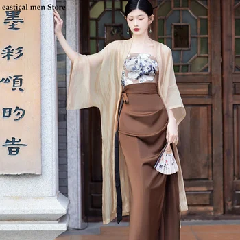 Жени елегантен Cheongsams нов китайски стил ханфу комплекти секси окото роба песен династия реколта Qipao костюми китайски рокли костюми - Изображение 1  