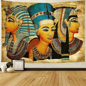 Жълт Древен Египет гоблен стена висящи старата култура отпечатани хипи египетски гоблени стена кърпа дома декор реколта гоблени - Изображение 1  