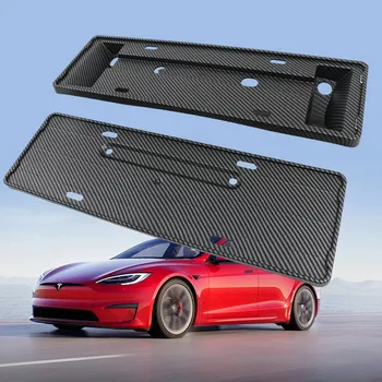 За Tesla Model 3 Highland 2024 Рамка за регистрационни номера на автомобили Нова енергия Държач за табела за модификация на превозни средства Модел3+ Аксесоари за кола - Изображение 2  