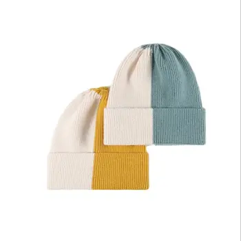 Зимна плетена шапка за мъже & Дамски шапки Вълна мода Проста топла Skullies Beanies Solid Autumn Winter Beanie Cap Trendy Style - Изображение 2  