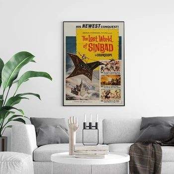 Изгубеният свят на Синбад - 1965 Филмов плакат Домашен декор Класически филм Обложка Фото платно Плакат Печат Стенопис - Изображение 2  