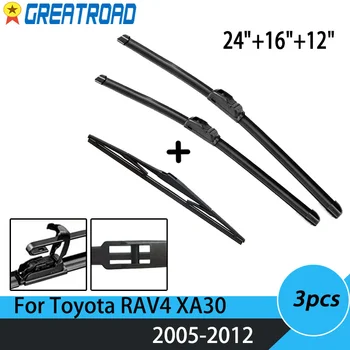 Комплект предни и задни чистачки за чистачки за Toyota RAV4 XA30 2005 06 07 08 09 10 11 2012Прозорец на предното стъкло 24