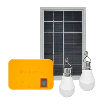 Къмпинг слънчев панел светлина 2 крушки комплект слънчево зарядно енергоспестяваща слънчева светлина външна вътрешна акумулаторна LED светлина - Изображение 1  