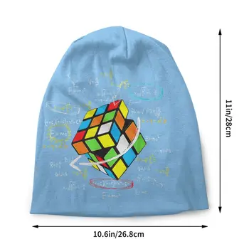 Математика Рубик Рубик Куб Caps Шапки на капака Хип-хоп плетене шапка за жени Мъже Есен Зима Топли Skullies Beanies Caps - Изображение 2  