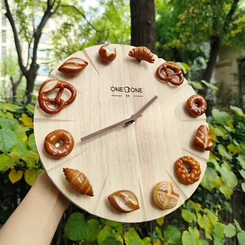 Минималистичен стенен часовник за хол с лесен за четене циферблат, идеален за любителите на хляба и любителите на кафето - Изображение 1  