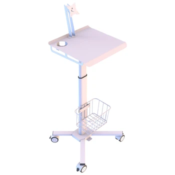 Мобилна работна станция с колела Седяща стойка Подвижна маса Регулируема по височина медицинска количка - Изображение 1  