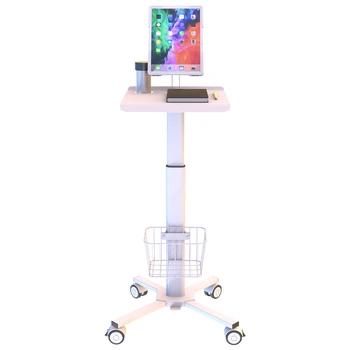 Мобилна работна станция с колела Седяща стойка Подвижна маса Регулируема по височина медицинска количка - Изображение 2  